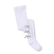 Wholesale - 1pk 2T-4T GIRLS CH RIB W/SEWN ON GLITTER BOWS SOCKS, UPC: 193159317249